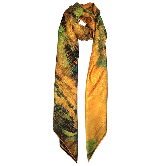 NWT Double Sided Silk Scarf 53"x53" Large Square Shawl Wrap XiangYunSha 36441 - Picture 4 of 14